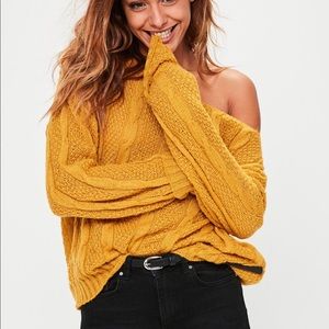 Mustard off shoulder sweater
